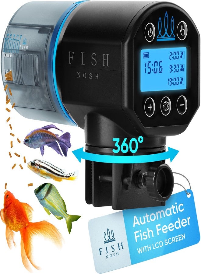 FISHNOSH Automatic Fish Feeder for Aquarium - New Generation 2025, Auto Food Dispenser with Timer for Small Tank, Big Aquariums & Pond (Blue) - Image 1